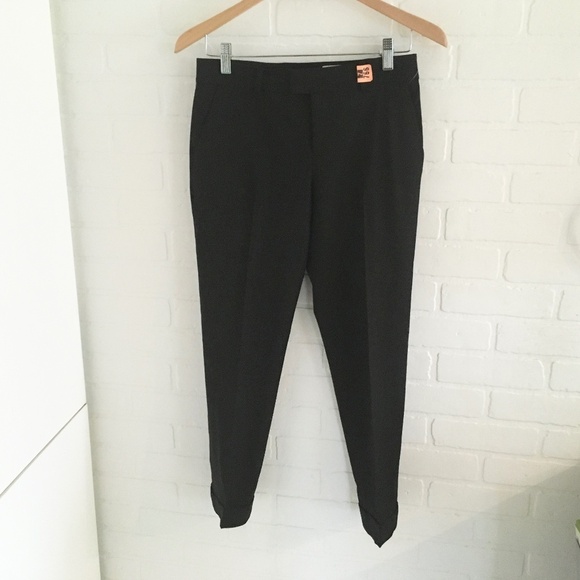 Club Monaco Women’s Trousers Ankle Pants Darted Pockets Tropical Wool Black 00 - Picture 1 of 13